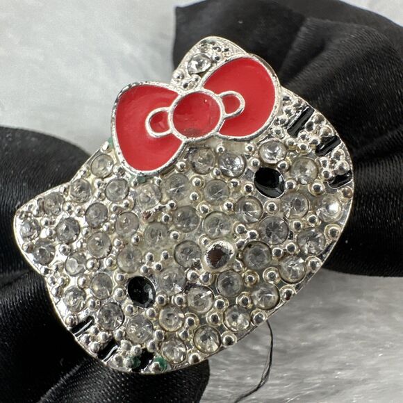 Hello Kitty Sanrio Studded Black Bow Clips Set of 2 - Picture 5 of 6